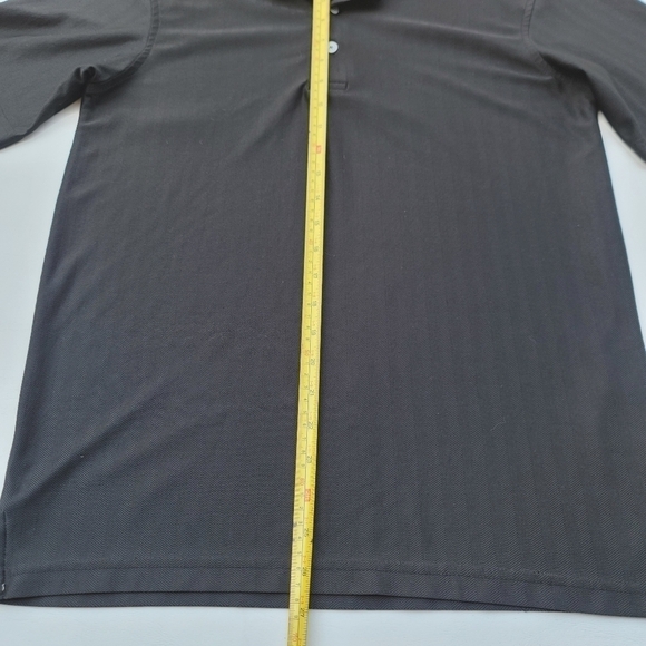 George Men’s Polo Shirt Black 3-Button Collar Short Sleeve Knit Size S (34-36) - Picture 2 of 7